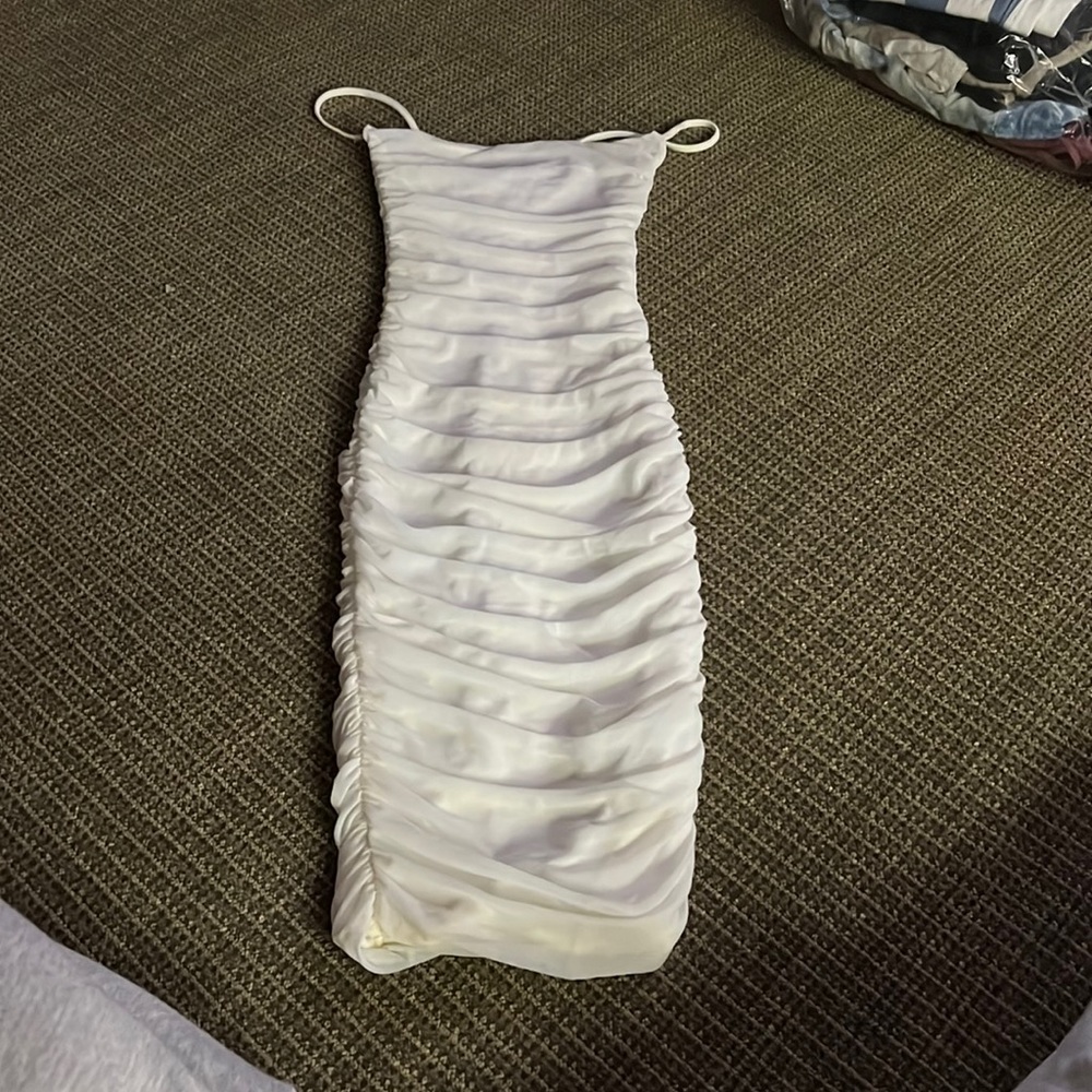 Oh Polly white scrunched dress